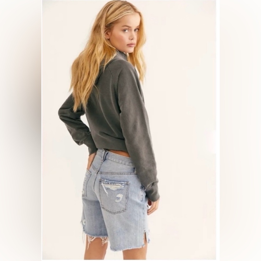 Free People Sequoia Long Denim Shorts Size 26